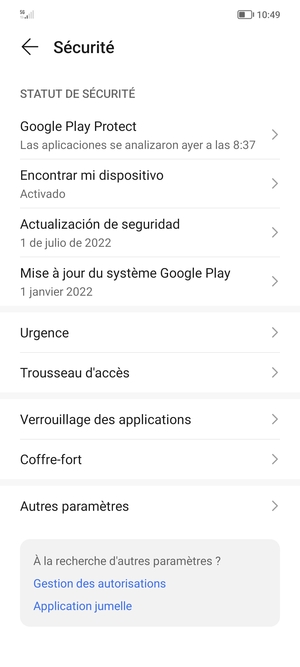 Sélectionnez Autres paramètres