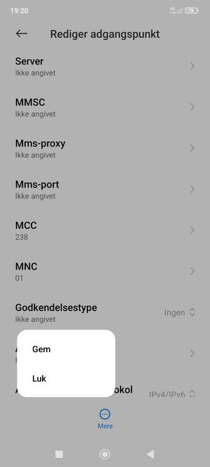 Vælg Gem