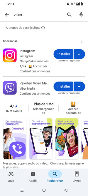 Sélectionnez l'appli