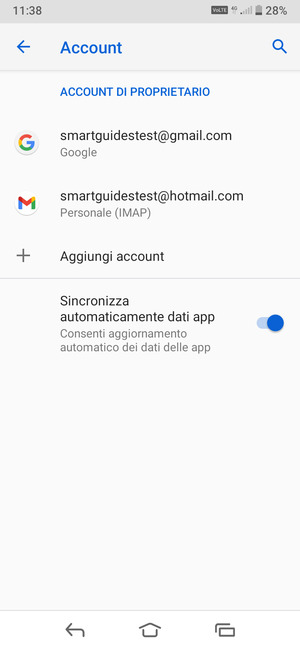 Seleziona il tuo account Google