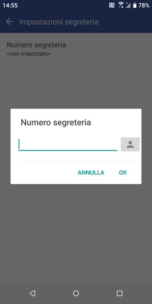 Inserisci Numero segreteria e seleziona OK