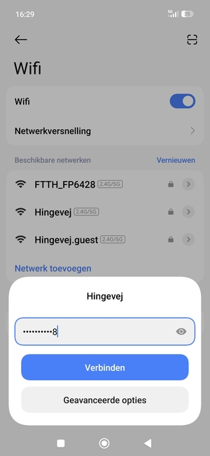 Voer het WiFi-wachtwoord in en selecteer Verbinden