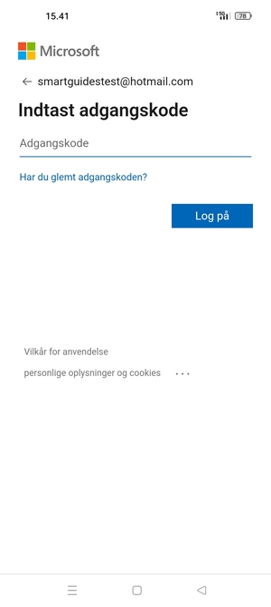 Indtast din adgangskode og vælg Log på