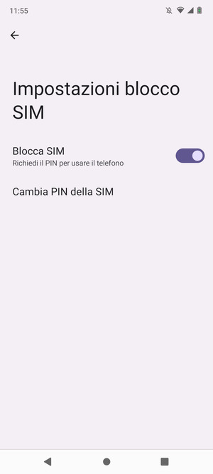 Seleziona Cambia PIN della SIM