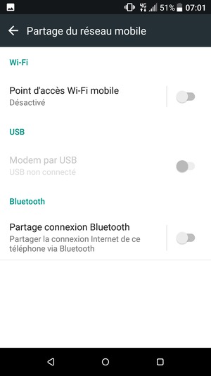 Sélectionnez Point
d'accès Wi-Fi mobile