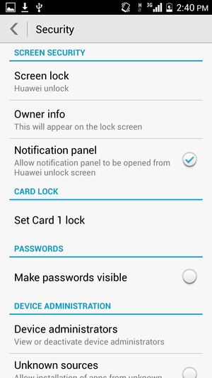 If you see this screen, select Set Card 1 lock or Set Card 2 lock