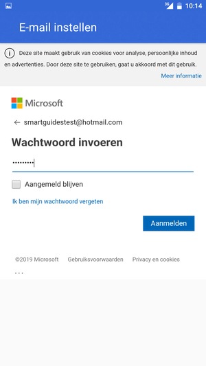 Voer uw wachtwoord in en selecteer Aanmelden