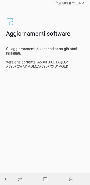 Se il tuo telefono è aggiornato, vedrai la seguente schermata