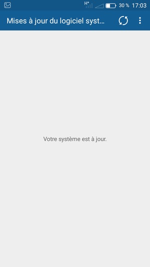 Si votre téléphone est à jour, vous verrez l'écran suivant