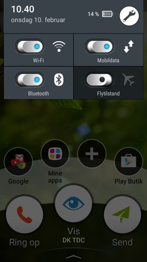 Slå Wi-Fi og Bluetooth fra