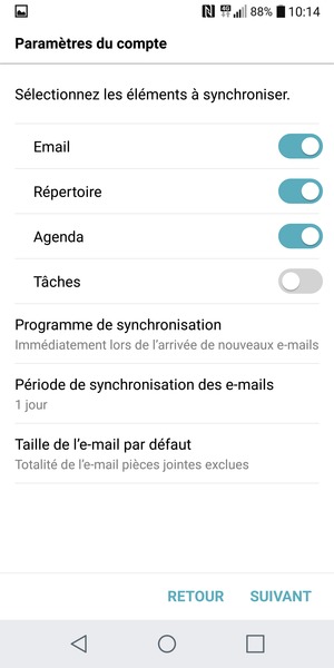 Sélectionnez SUIVANT