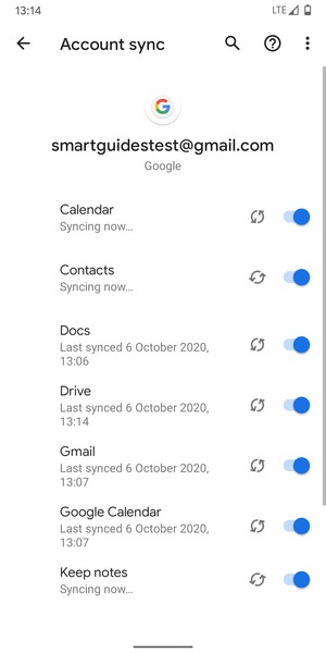 Your information will be synchronised