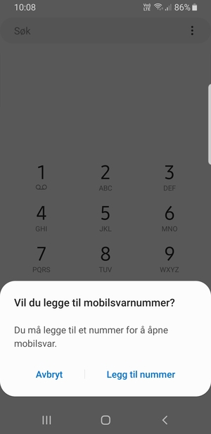 Hvis personsvar ikke er innstilt, velg Legg til nummer
