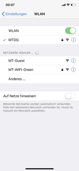 Sie sind nun mit dem WLAN-Netzwerk verbunden