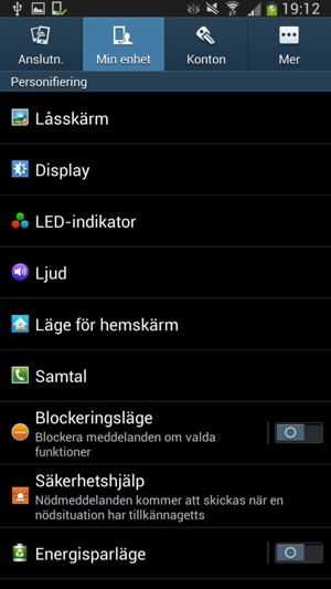 För att aktivera ditt skärmlås, gå till Min enhet-menyn och välj Låsskärm