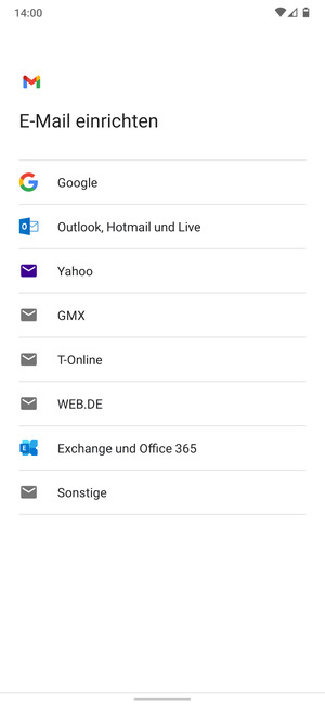 Wählen Sie Outlook, Hotmail und Live