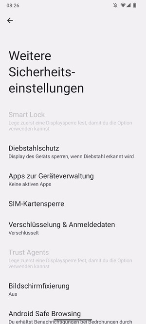 Wählen Sie SIM-Kartensperre