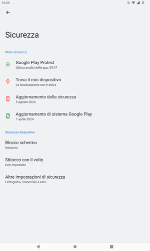 Seleziona Altre impostazioni di sicurezza
