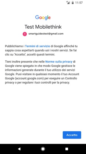 Seleziona Accetto