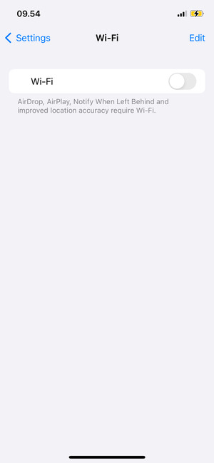 Set Wi-Fi to ON