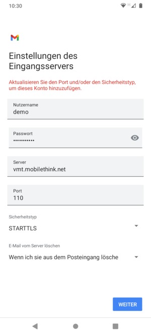 Wählen Sie Sicherheitstyp
