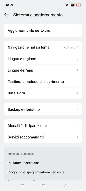 Seleziona Aggiornamento software