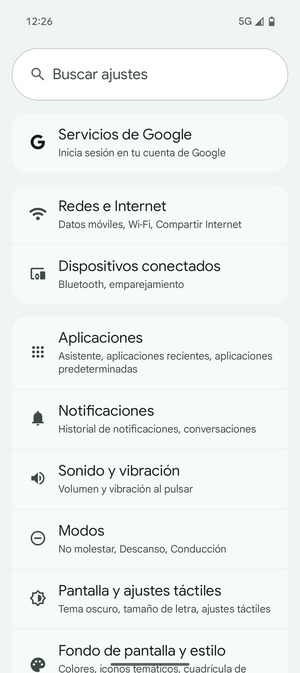 Seleccione Redes e Internet