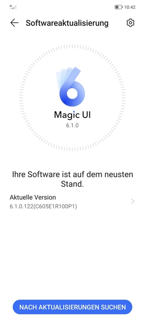 Falls Ihr Handy aktualisiert ist, wird Ihnen der folgende Bildschirm angezeigt