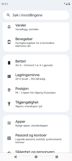 Bla til og velg Posisjon