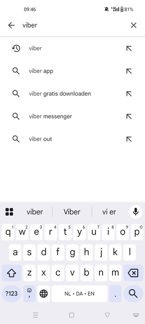 Voer de app-naam in en selecteer Zoeken