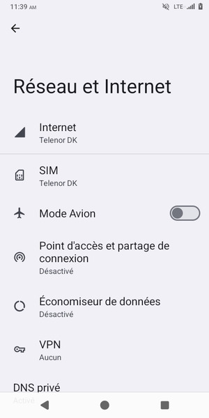 Sélectionnez SIM