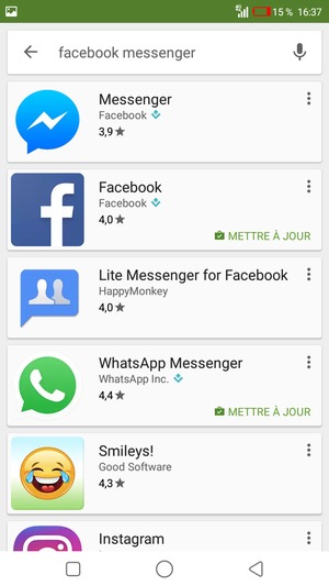 Sélectionnez l'appli