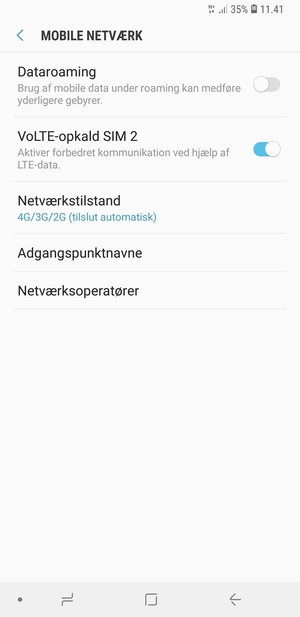 For at skifte netværk, hvis der opstår netværksproblemer, vælg Netværksoperatører