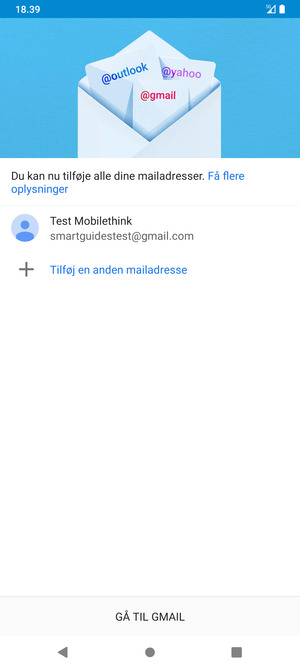 Vælg GÅ TIL GMAIL