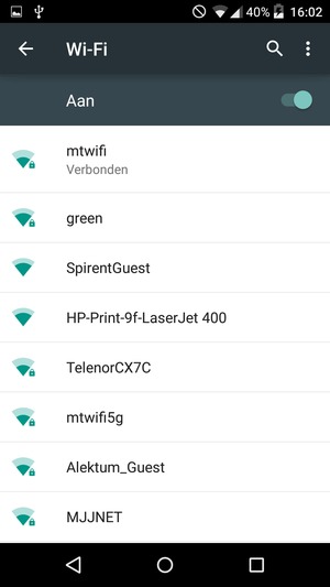 U bent nu verbonden met het WiFi-netwerk