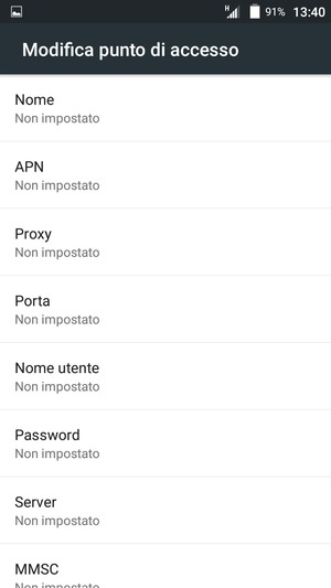 Inserisci informazioni MMS
