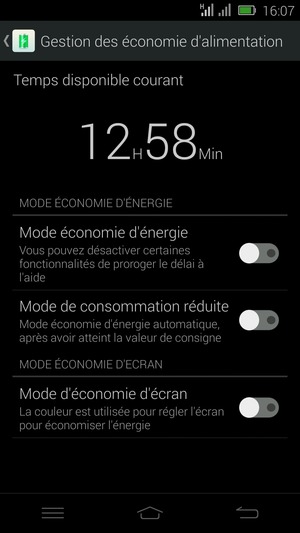 Activer le Mode économie d'énergie