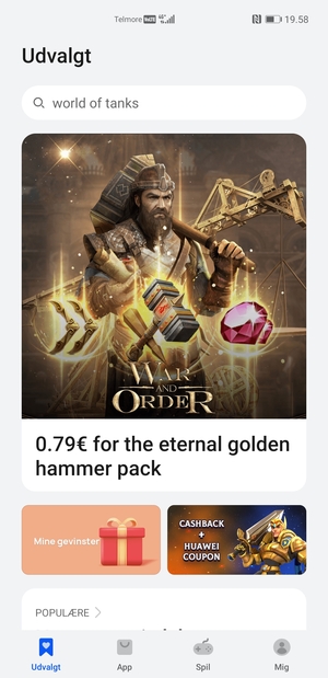 Vælg søgefeltet