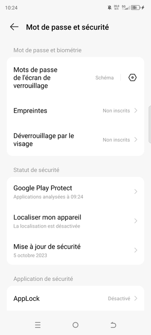 Votre téléphone est maintenant sécurisé par un écran de verrouillage