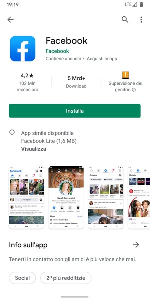 Seleziona Installa