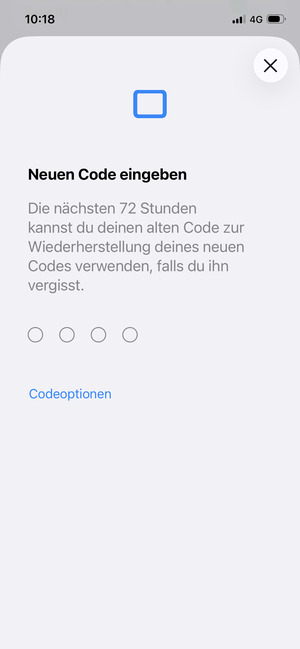 Geben Sie Ihren neuen Code ein
