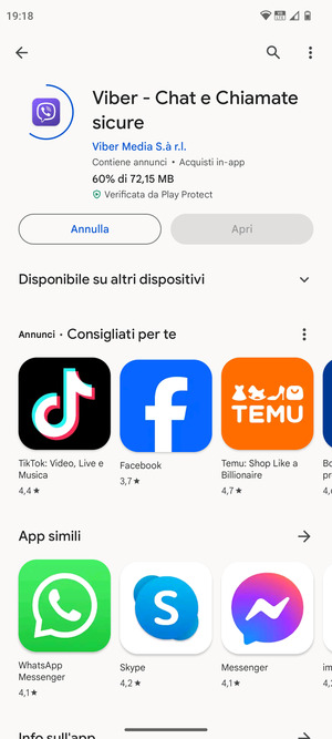 Attendi il completamento del processo di installazione