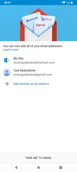 Select TAKE ME TO GMAIL
