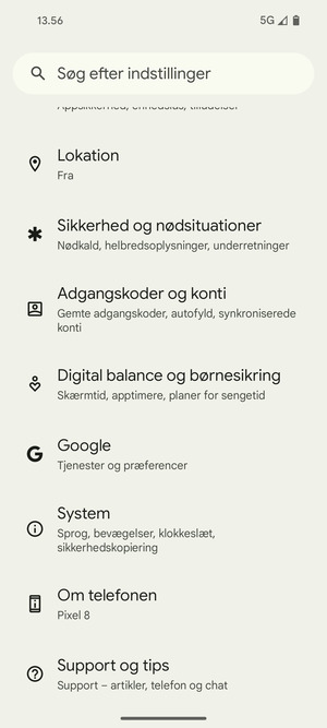 Scroll til og vælg System