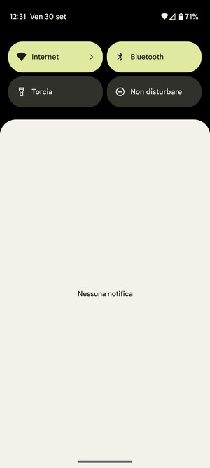 Scorri nuovamente verso il basso il menu in alto