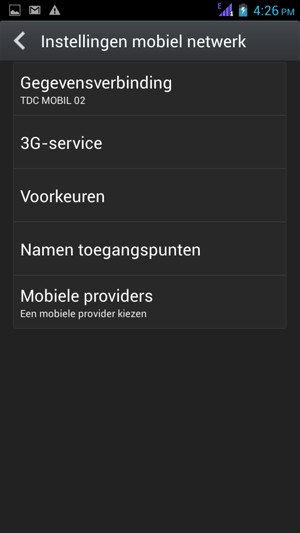 Selecteer Mobiele providers