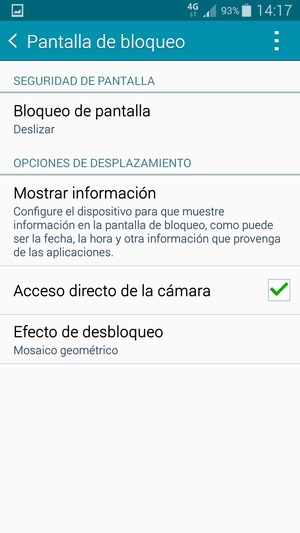 Seleccione Bloqueo de pantalla