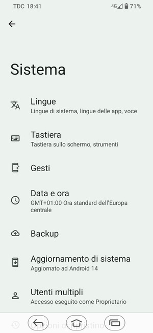 Seleziona Backup