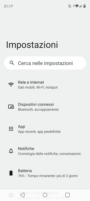 Seleziona Rete e Internet