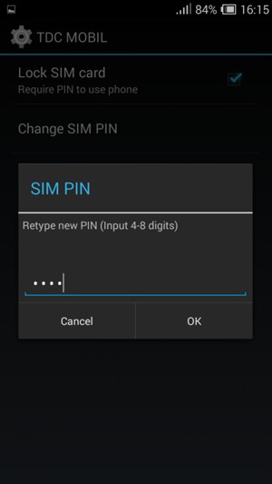Confirm your new SIM PIN and select OK